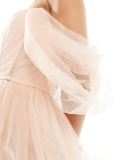 Lace & Beads Corset Tulle Midaxi Dress In Powder Pink For Women -Doll Wear Style 206401966 4