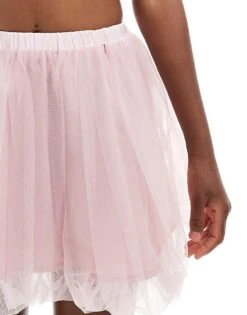 Lace & Beads Tulle Puffball Mini Skirt In Baby Pink For Women -Doll Wear Style 206721928 5