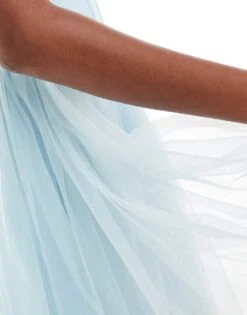 Lace & Beads Tulle Corset Mini Dress With Drop Hem In Blue For Women Sky Blue -Doll Wear Style 206721935 2