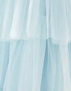 Lace & Beads Asymmetric Tulle Maxi Skirt In Sky Blue For Women -Doll Wear Style 206721998 5