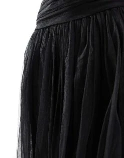 Lace & Beads Drop Hem Tulle Midaxi Dress In Black For Women -Doll Wear Style 206722022 3