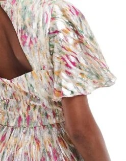 Lace & Beads Flutter Sleeve Midaxi Dress In Floral For Women Multi -Doll Wear Style 206807353 4