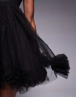 Lace & Beads Babydoll Bubble Hem Mini Dress In Black For Women -Doll Wear Style 207645418 3