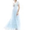 Lace & Beads Bridesmaid Madison Maxi Dress In Powder Blue For Women