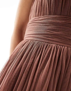 Lace & Beads Bridesmaid Madison Maxi Dress In Warm Brown For Women -Doll Wear Style 208175106 4